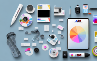 A 3m film roll with various customization tools like color swatches