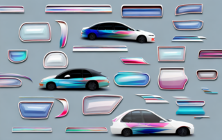 A set of car panels in different colors