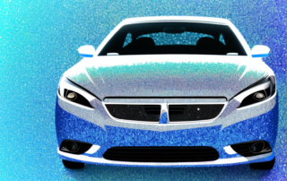 A car gleaming with an eye-catching glitter wrap