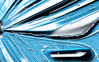 A scratched car surface with a polishing tool and some polish cream next to it