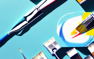 A paintbrush applying a coat of paint on a surface