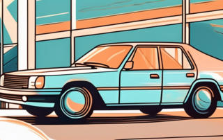 A car parked under the blazing sun