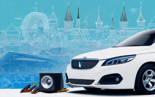 A car being wrapped in a high-quality vinyl wrap