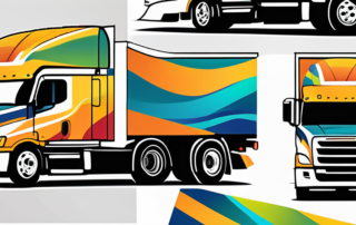 A truck with a vibrant