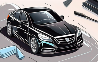 A shiny black car with a glossy finish