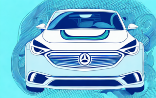 A sleek car with a vibrant