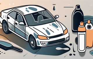 A car with visible tar spots on its surface