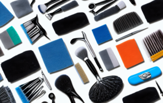 Several car detailing kits consisting of various tools like brushes