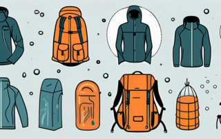 Various outdoor gear such as a tent