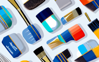 Various painting tools like brushes