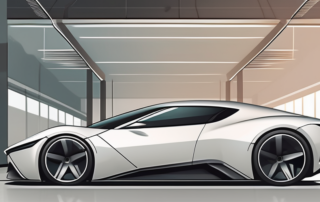 A high-end car with a matte finish parked in a sleek