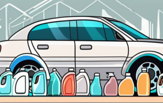 Various car cleaning foam products lined up