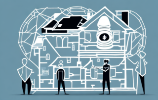 A home surrounded by a protective shield symbolizing the hausratversicherung (home contents insurance)