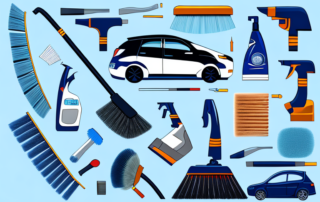 Various car detailing tools like vacuum