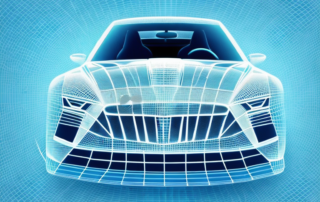 A computer screen displaying a 3d car model being customized with different foil colors and patterns