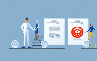 A scale balancing two insurance policy documents