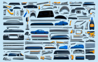 Various car interior parts such as the dashboard