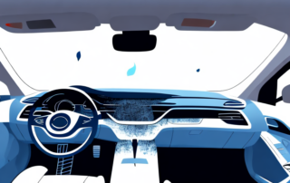 A car interior focusing on the plastic dashboard