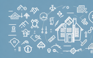 Several insurance policy documents with symbols such as a house