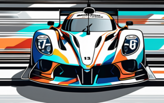 A race car with a vibrant