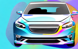 A car with half of it being normal and the other half showing a shiny