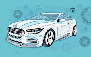 A vehicle being customized with various design elements through a digital interface
