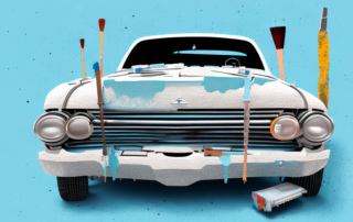 A car partially stripped of its paint