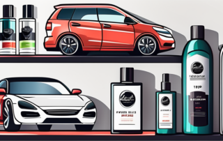 A collection of top-rated car polish products on a shelf