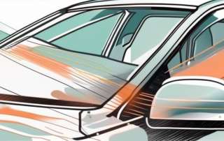 A car with dull paintwork being treated with car care products