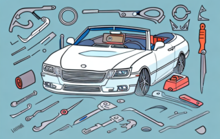 A convertible car with its top down