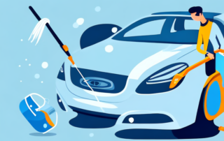 A matte-finished car with a sealant being applied on its surface