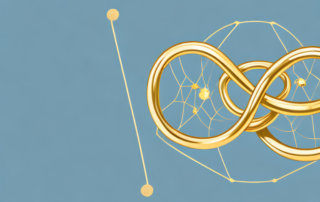 Two intertwined gold rings symbolizing partnership