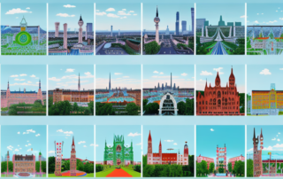 Various iconic slides from parks across munich