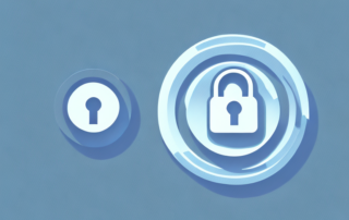 A digital lock symbol overlaying an icloud icon