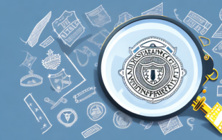 Several insurance policy documents with a magnifying glass over them