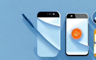 A smartphone with visible scratches on the display and a cloth and a specialized cleaning solution next to it