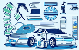 An interior of a car being cleaned