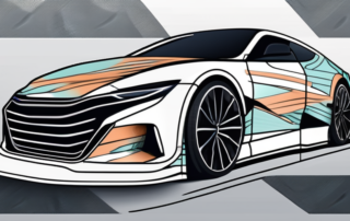 A car undergoing a full wrap process