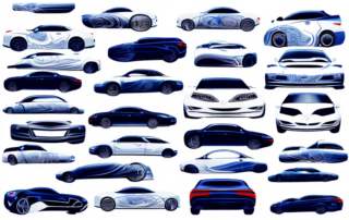 A variety of unique and creative car decals on different styles of cars to emphasize individual vehicle customization