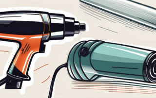 A hot air gun being used to smooth out scratches on a plastic surface