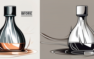 A polished surface with a before and after comparison