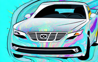 A car with a vibrant