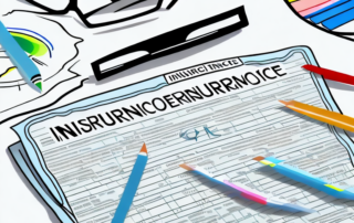 Several insurance policy documents with different colored check marks and magnifying glasses hovering over them