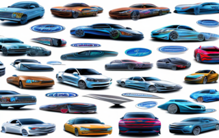 Several different types of cars