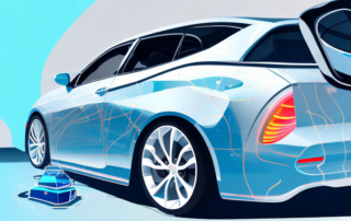 A car being wrapped in a glossy