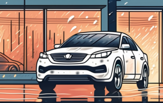 A car with its windows shining brightly