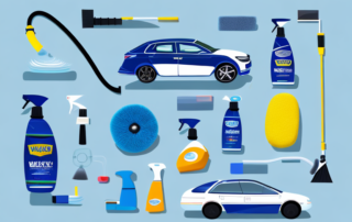 Various car care products like wax
