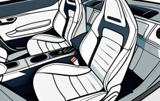 Various types of plastic cleaner products placed on a car seat