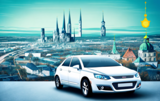 A car being wrapped in a protective film