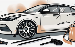 A car with visible scratches on its paintwork